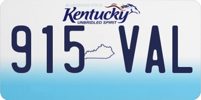KY license plate 915VAL