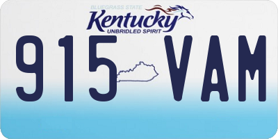KY license plate 915VAM