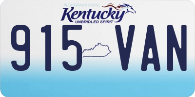 KY license plate 915VAN