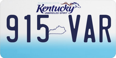 KY license plate 915VAR