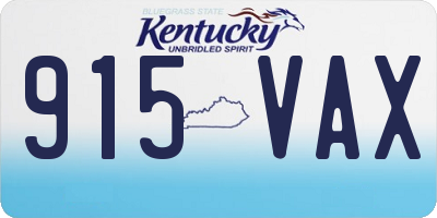 KY license plate 915VAX
