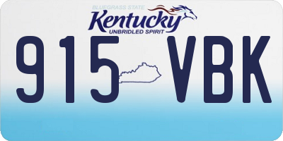 KY license plate 915VBK