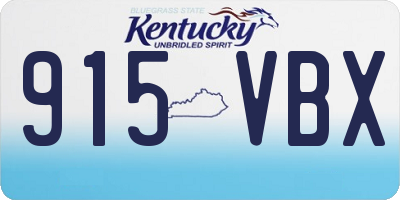 KY license plate 915VBX