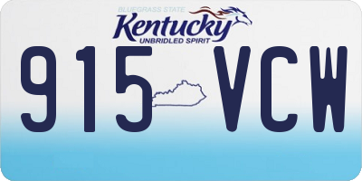 KY license plate 915VCW