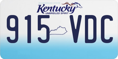 KY license plate 915VDC