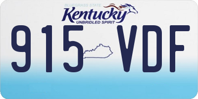 KY license plate 915VDF