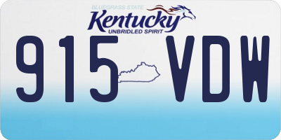 KY license plate 915VDW