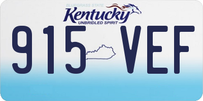 KY license plate 915VEF