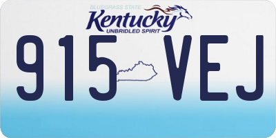 KY license plate 915VEJ