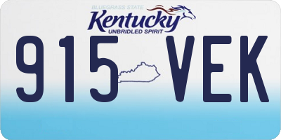 KY license plate 915VEK