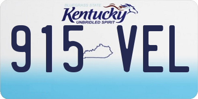 KY license plate 915VEL