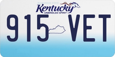 KY license plate 915VET