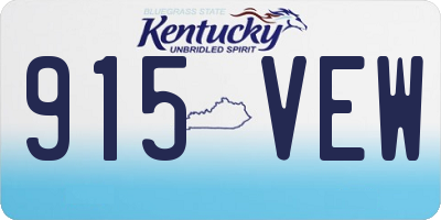 KY license plate 915VEW