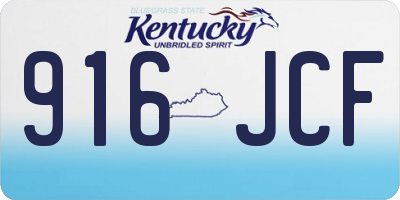 KY license plate 916JCF