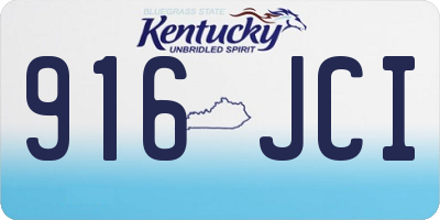 KY license plate 916JCI