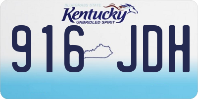 KY license plate 916JDH