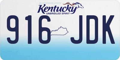 KY license plate 916JDK