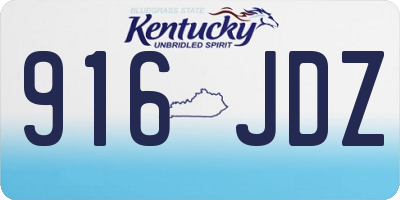 KY license plate 916JDZ