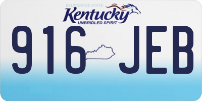 KY license plate 916JEB