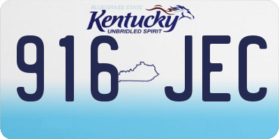 KY license plate 916JEC