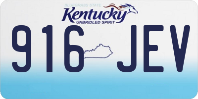 KY license plate 916JEV