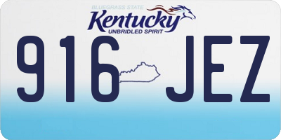 KY license plate 916JEZ