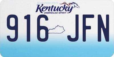 KY license plate 916JFN