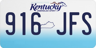 KY license plate 916JFS