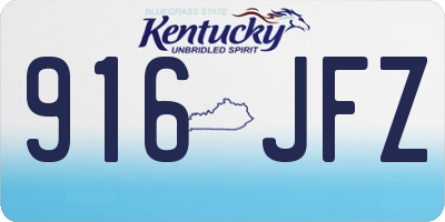 KY license plate 916JFZ