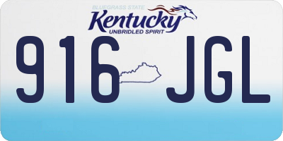 KY license plate 916JGL