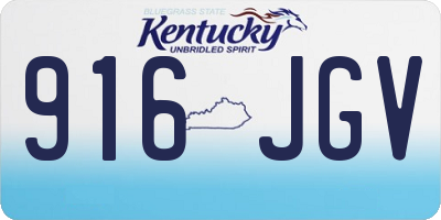 KY license plate 916JGV