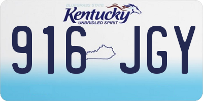 KY license plate 916JGY
