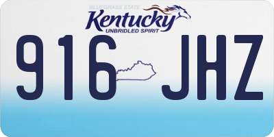 KY license plate 916JHZ