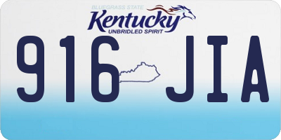 KY license plate 916JIA