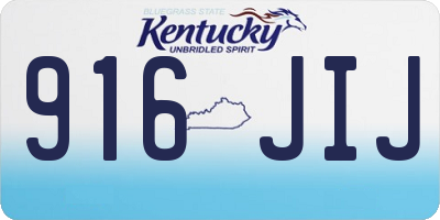 KY license plate 916JIJ