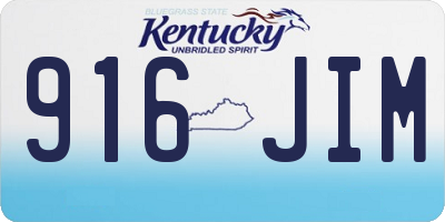 KY license plate 916JIM