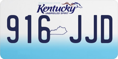 KY license plate 916JJD