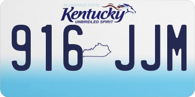 KY license plate 916JJM