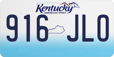 KY license plate 916JLO