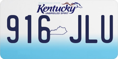 KY license plate 916JLU