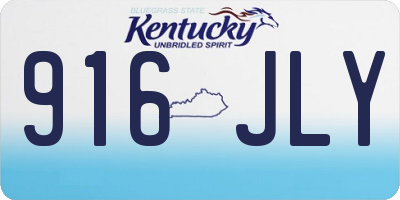 KY license plate 916JLY