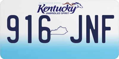 KY license plate 916JNF