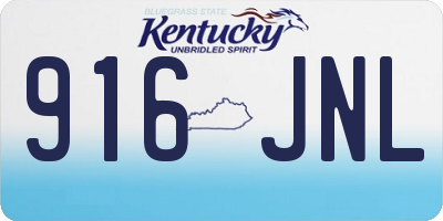 KY license plate 916JNL