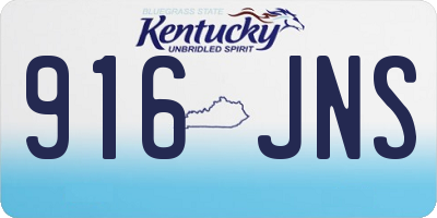 KY license plate 916JNS