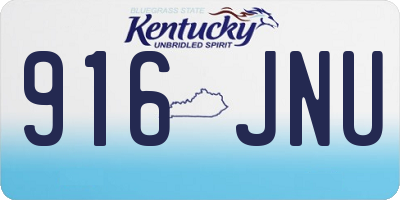 KY license plate 916JNU