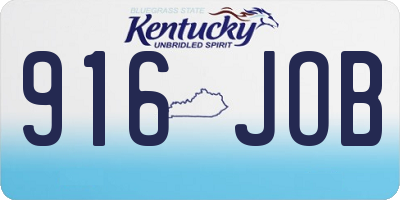 KY license plate 916JOB