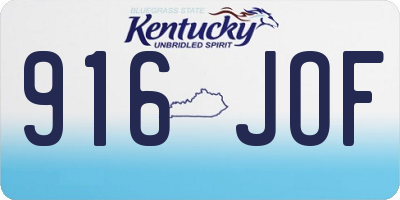 KY license plate 916JOF