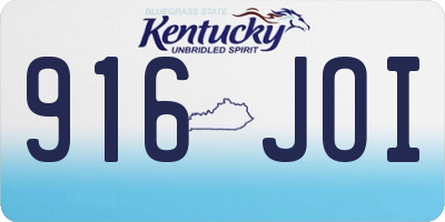 KY license plate 916JOI