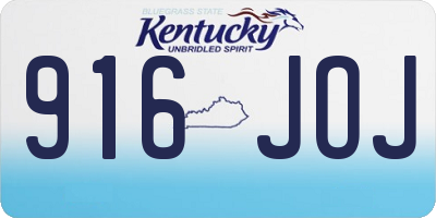 KY license plate 916JOJ
