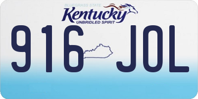 KY license plate 916JOL